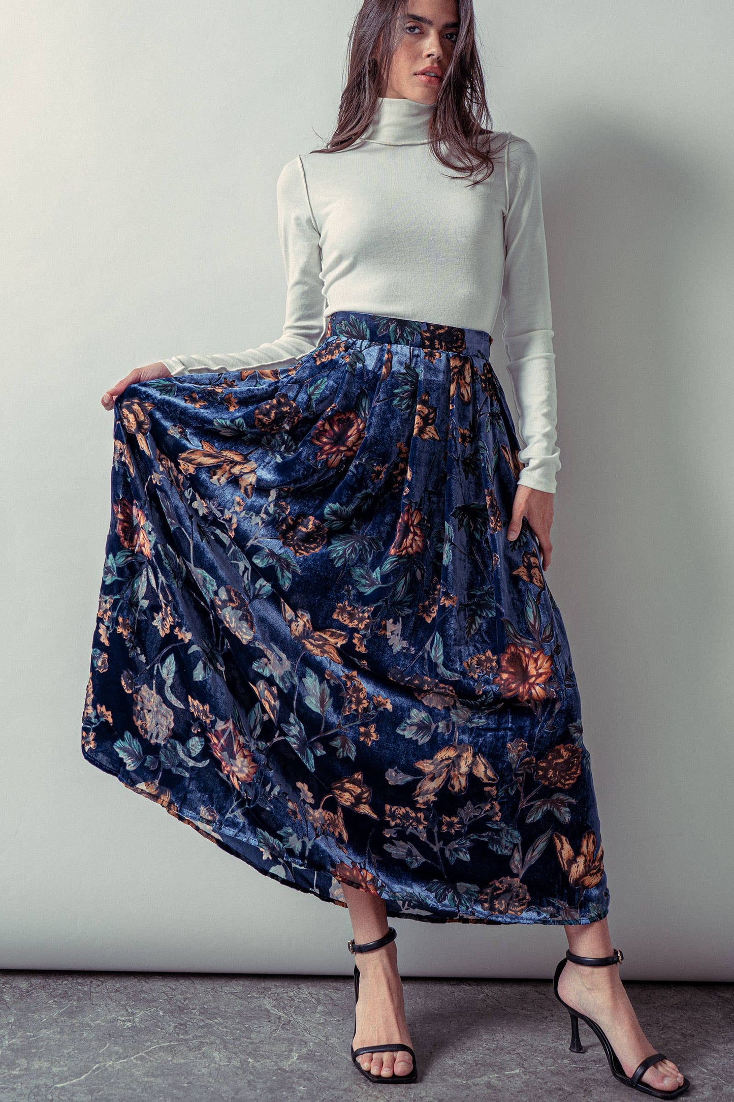 Midnight Garden Velvet Skirt