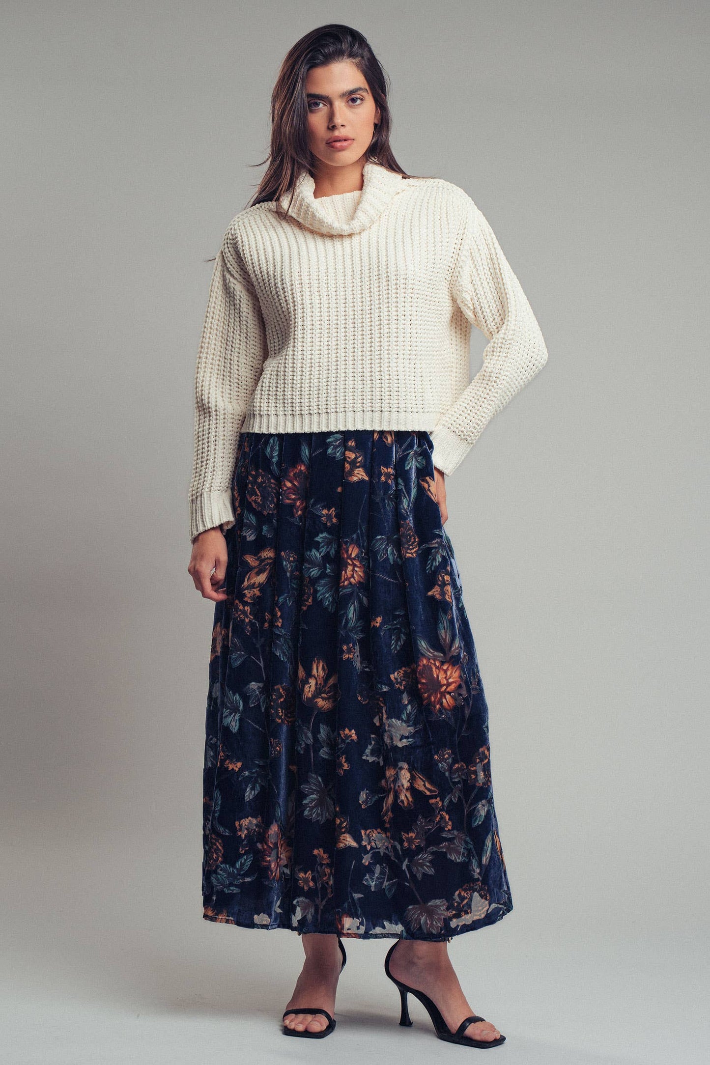 Midnight Garden Velvet Skirt