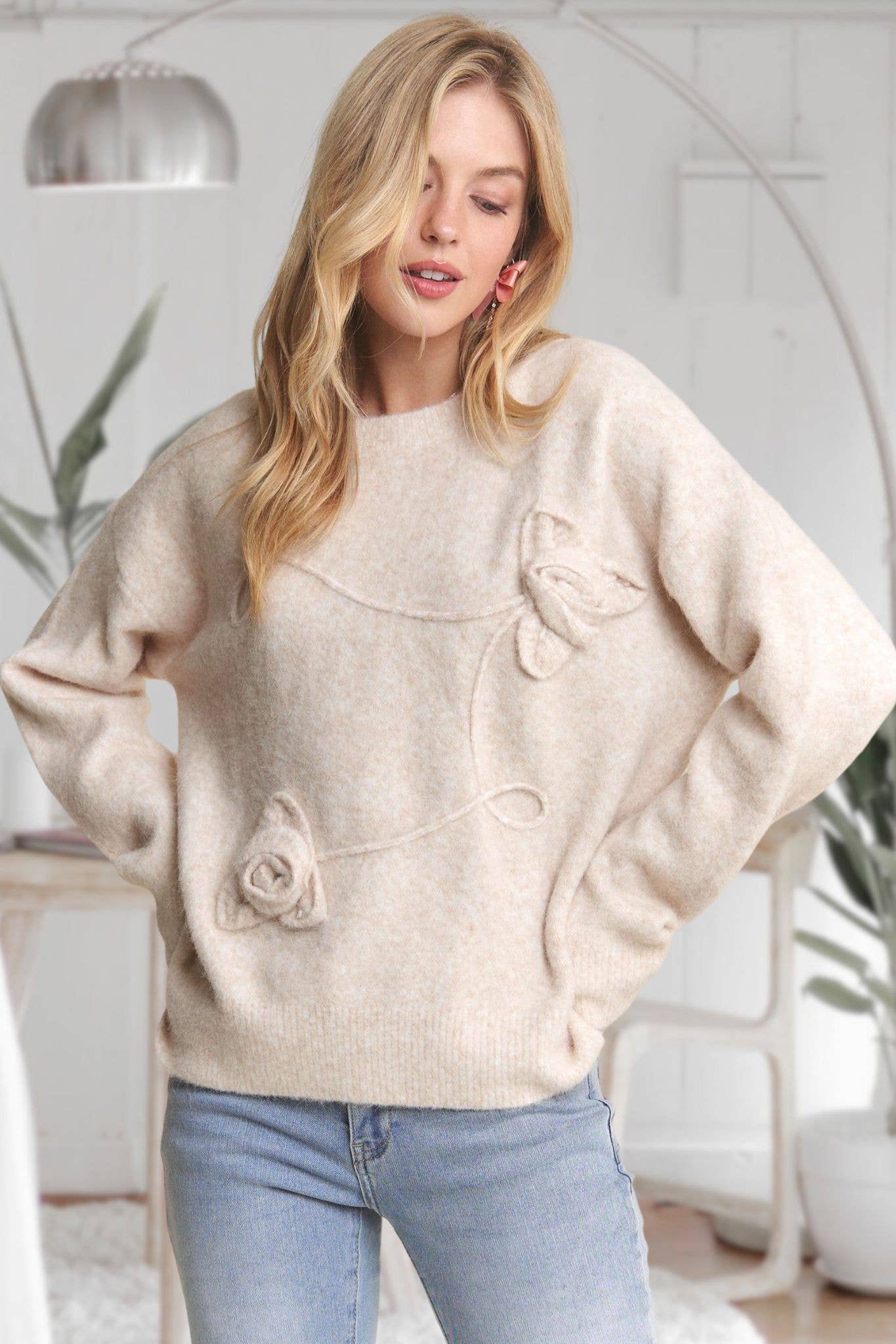 Cara Floral Applique Sweater