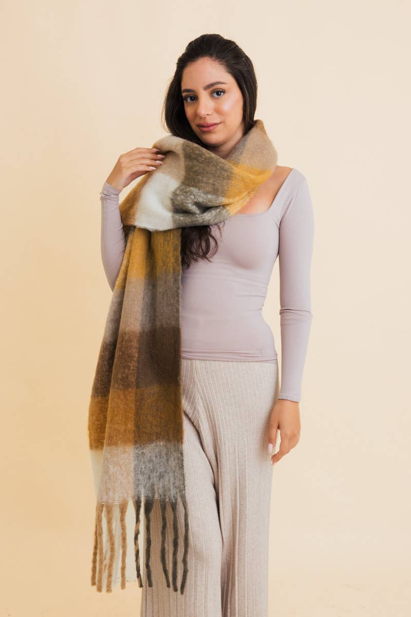 Cozy Breeze Oversized Fringe Scarf - Three Colors