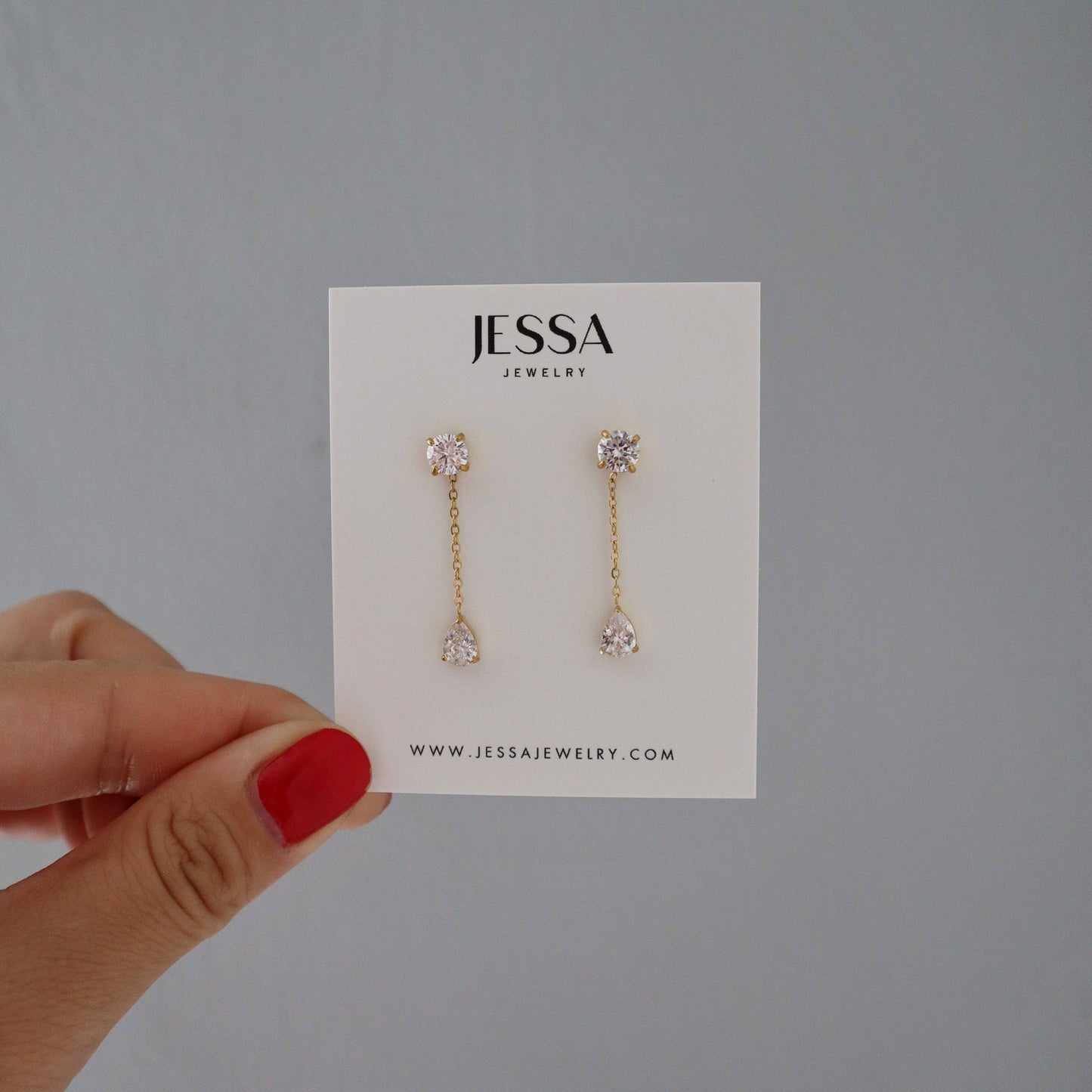 Dewdrop CZ Dangle Earrings