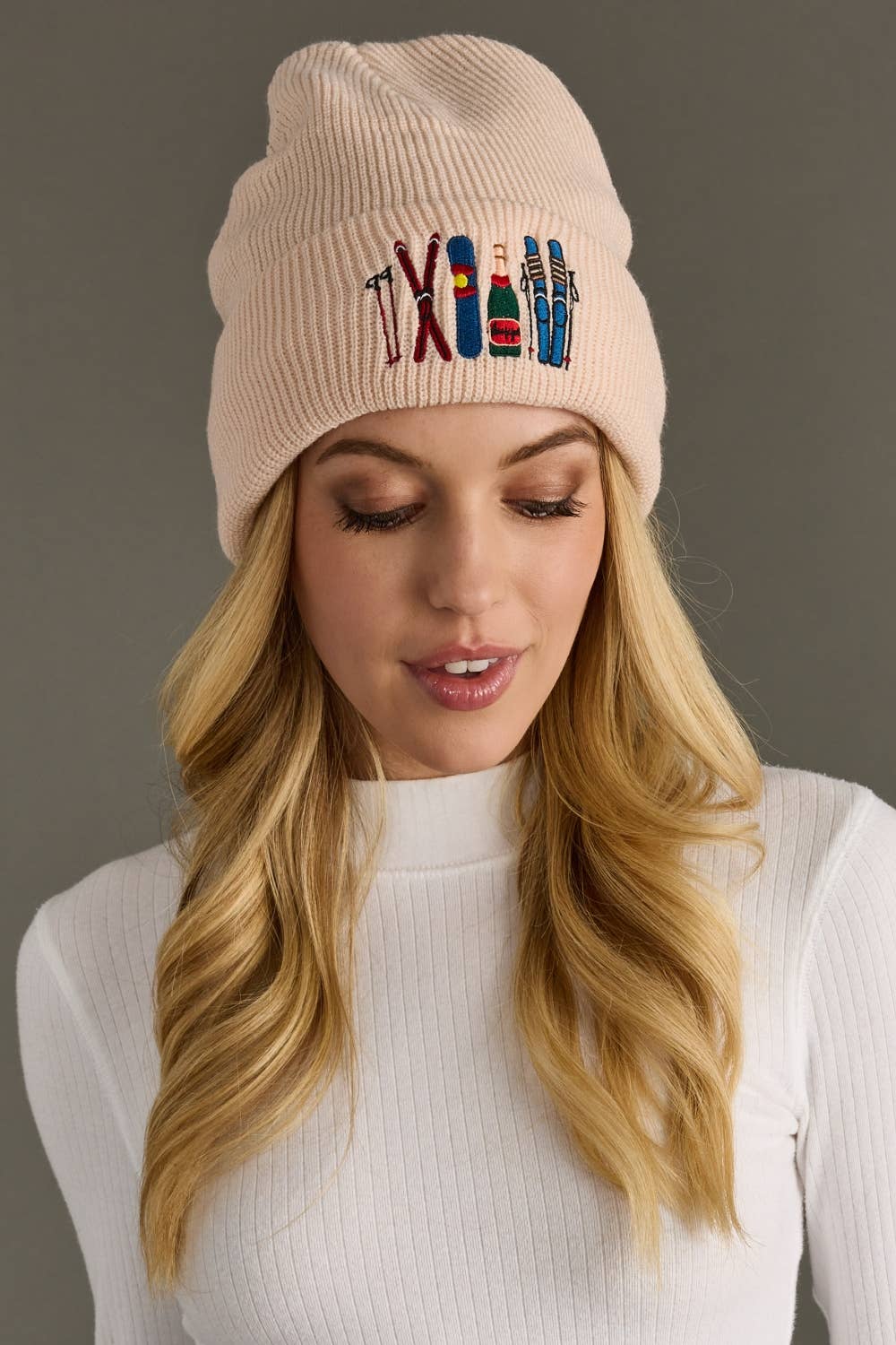 Blush Ski Knit Beanie
