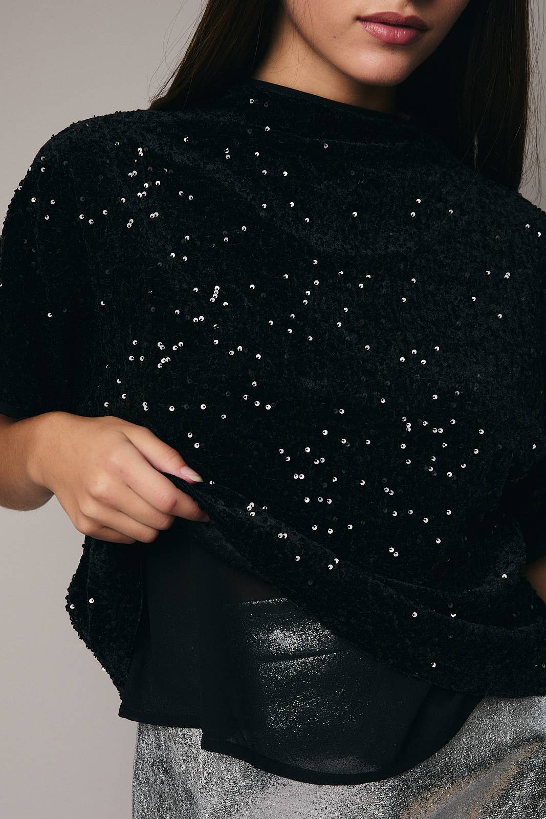 High Society Sequin Velvet Top