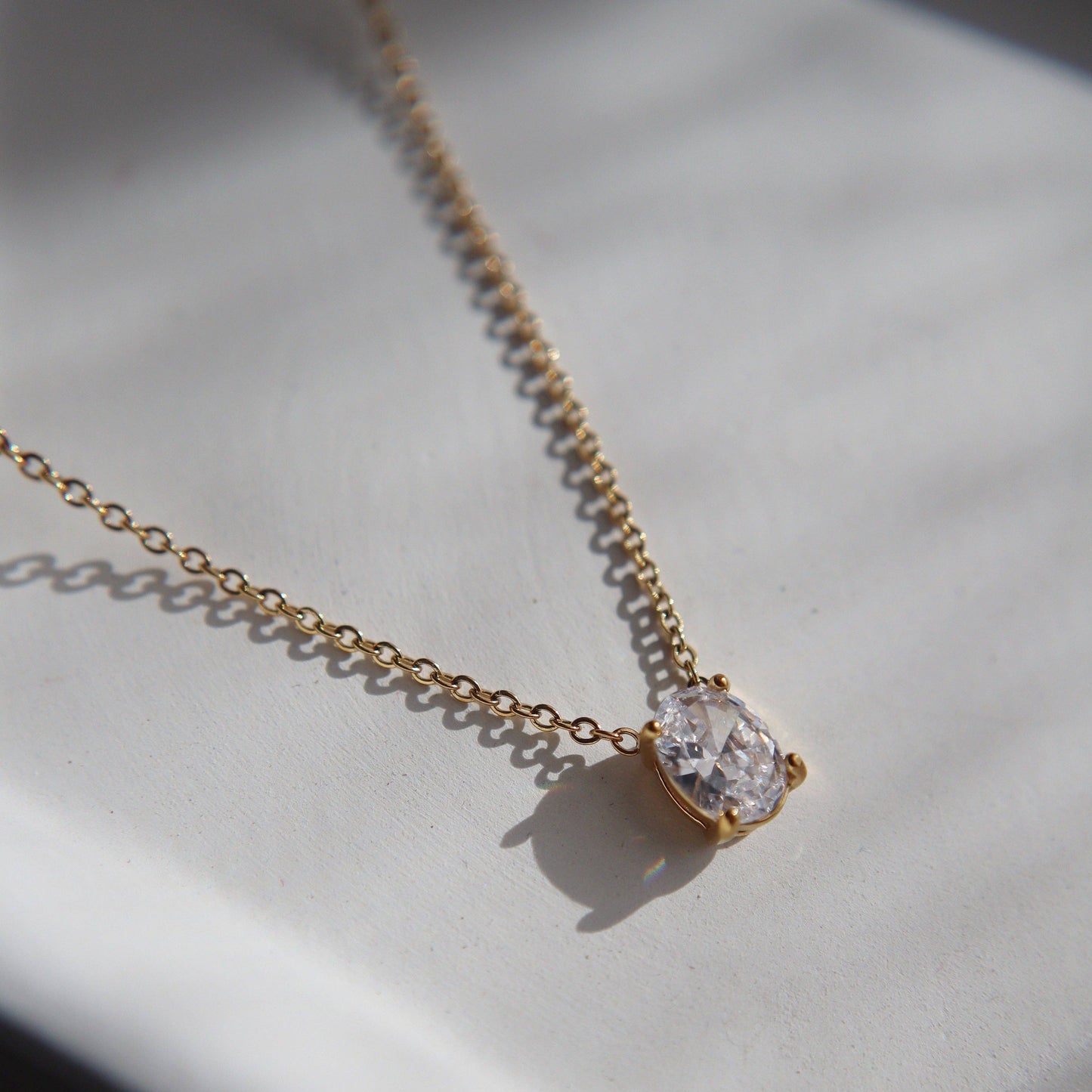 Sloan Oval Solitaire Necklace