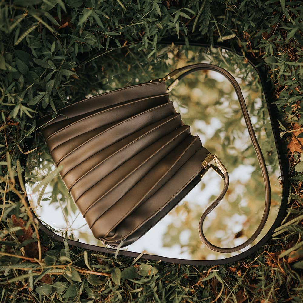 Carrie Pleated Shoulder Bag- Olive