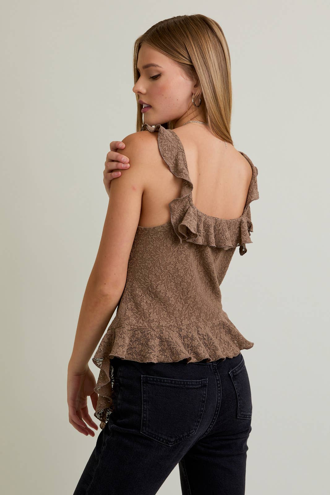 Kendra Lace Ruffle Top