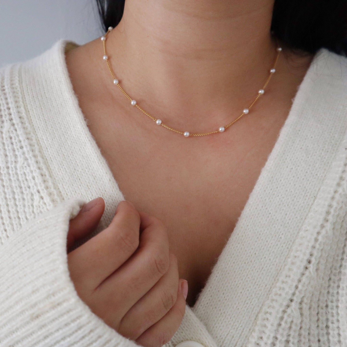 Pearl Satellite Chain Necklace