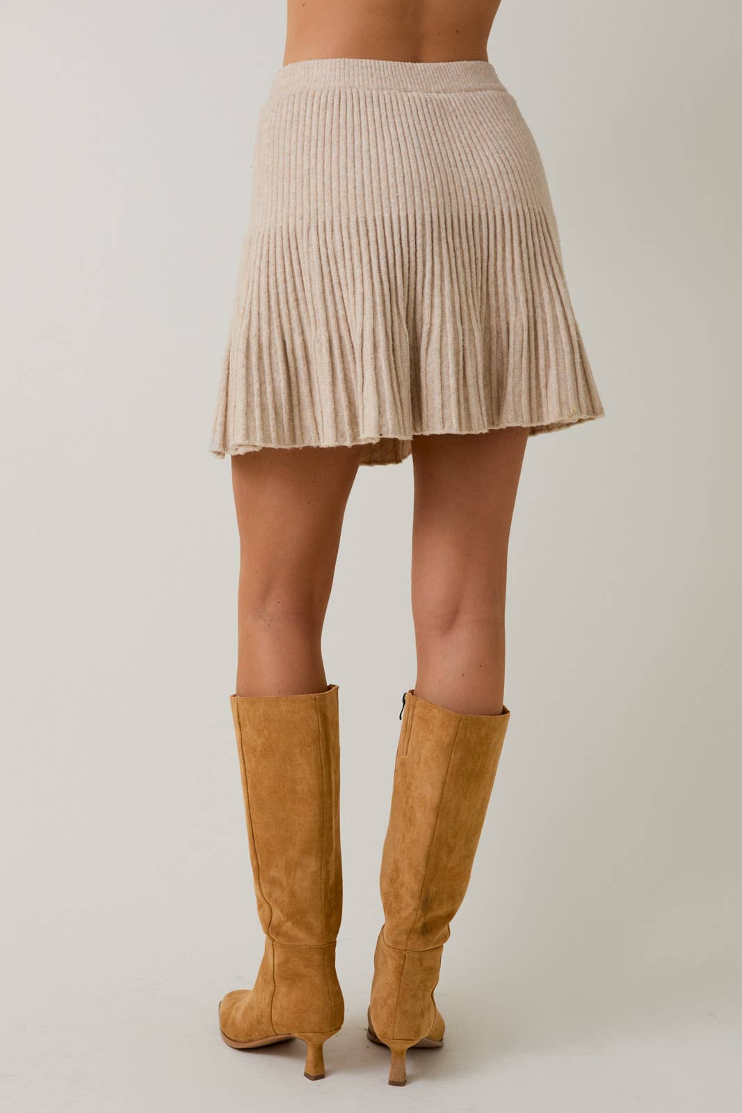 Gina Ribbed Flare Mini Skirt