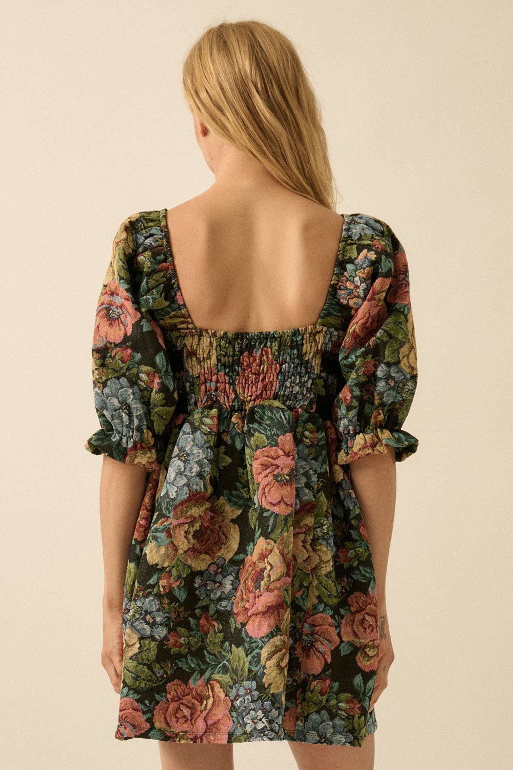 Nora Jacquard Tapestry Mini Dress