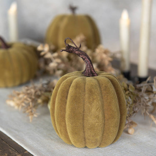 6.5" Flocked Pumpkin
