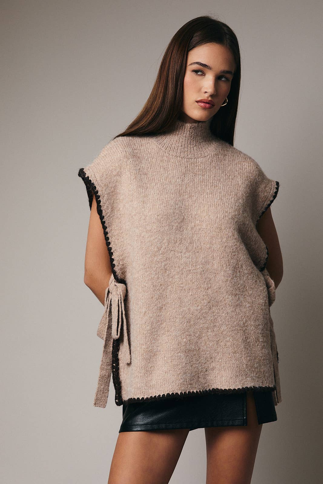 Owen Tie Mock Neck Sweater