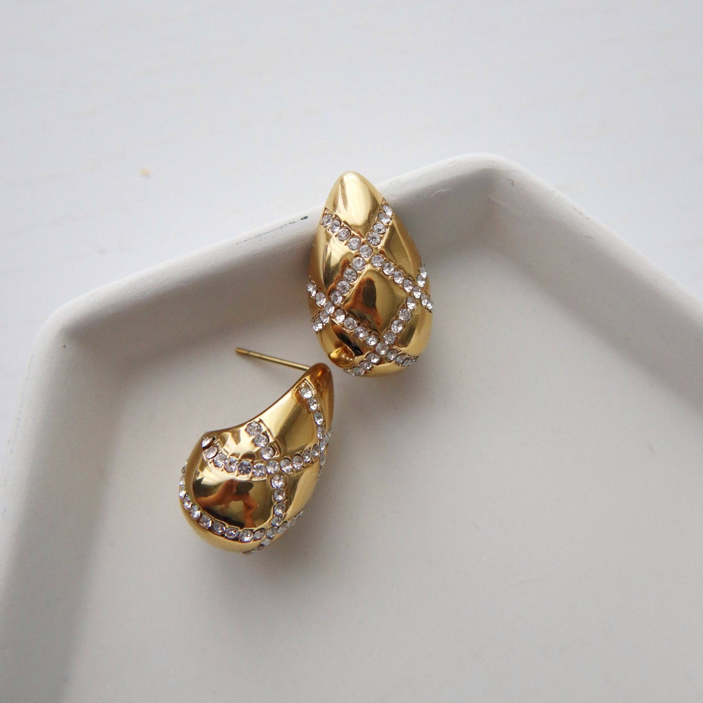 Pave Drop Earrings