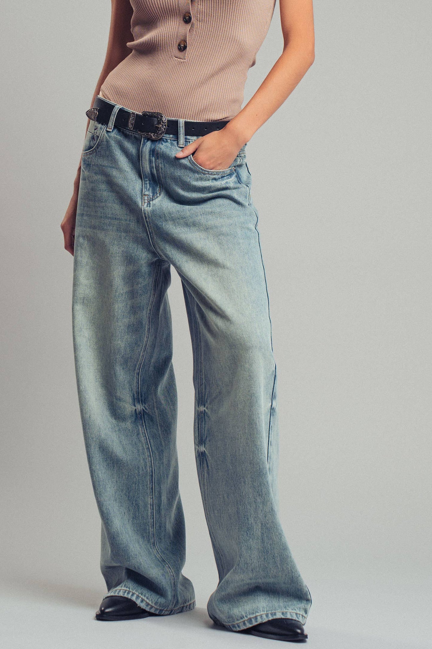Jolie Vintage Wash Baggy Jeans