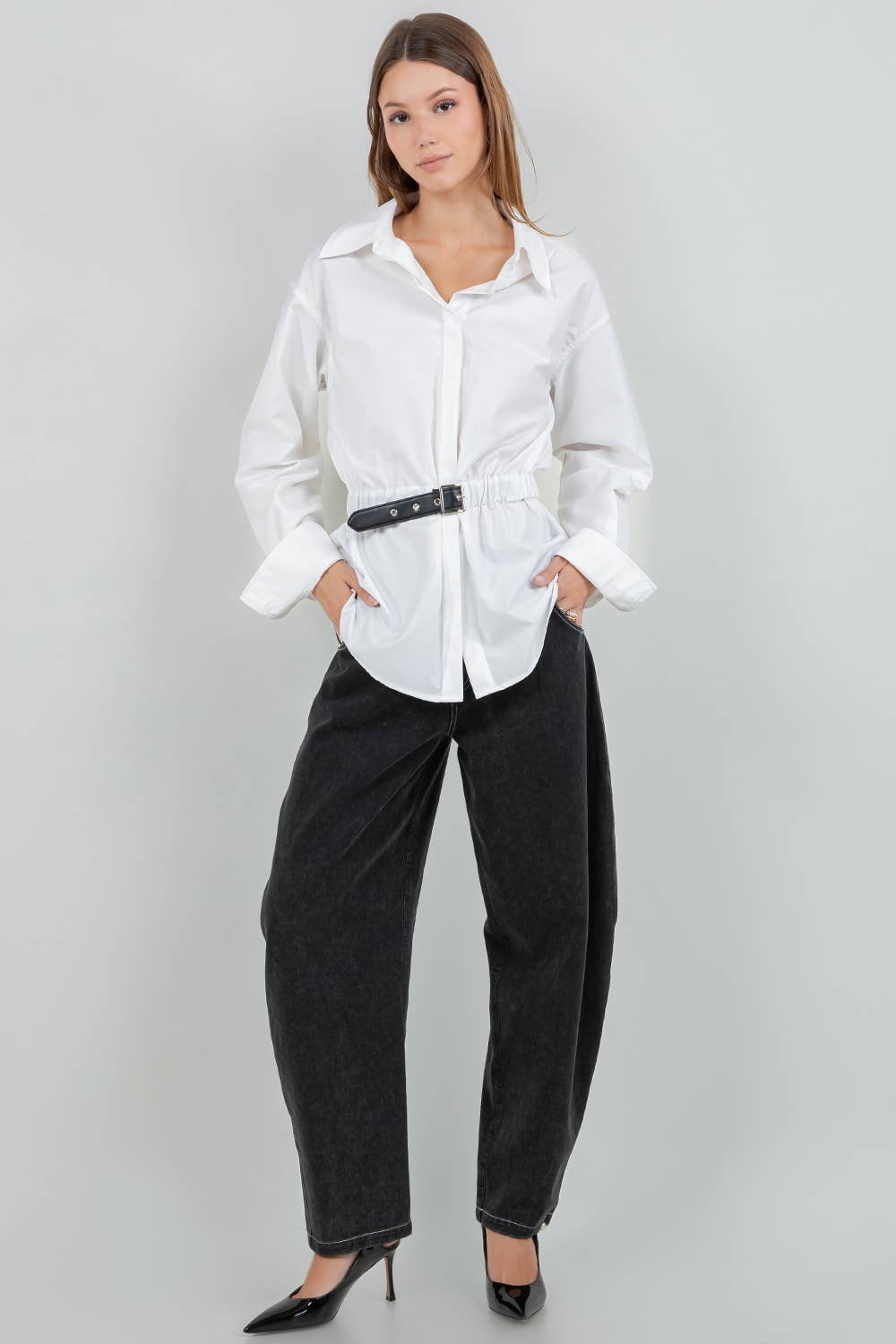 Serena Poplin Belted Shirt