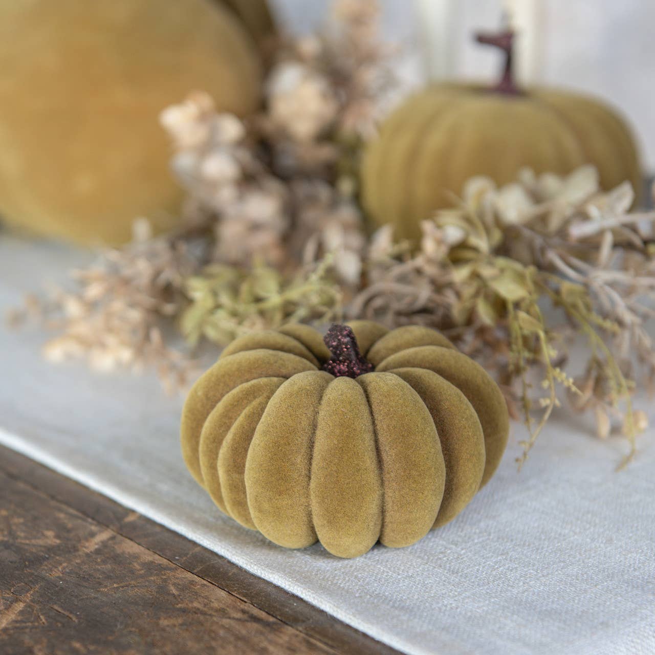 3" Flocked Pumpkin