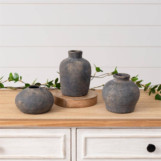 Distressed Grey Bud Vases