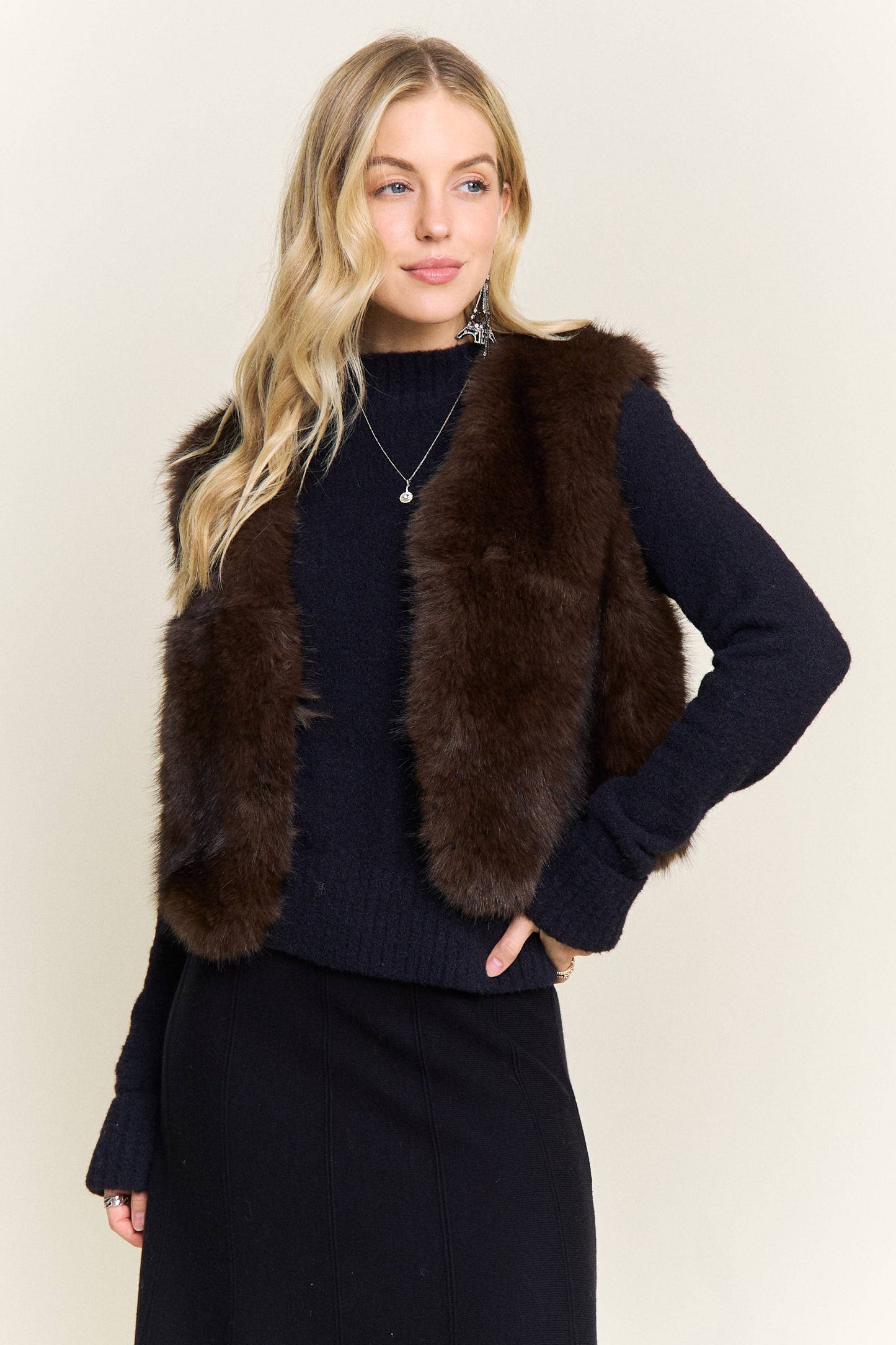 Callie Fur Midi Vest