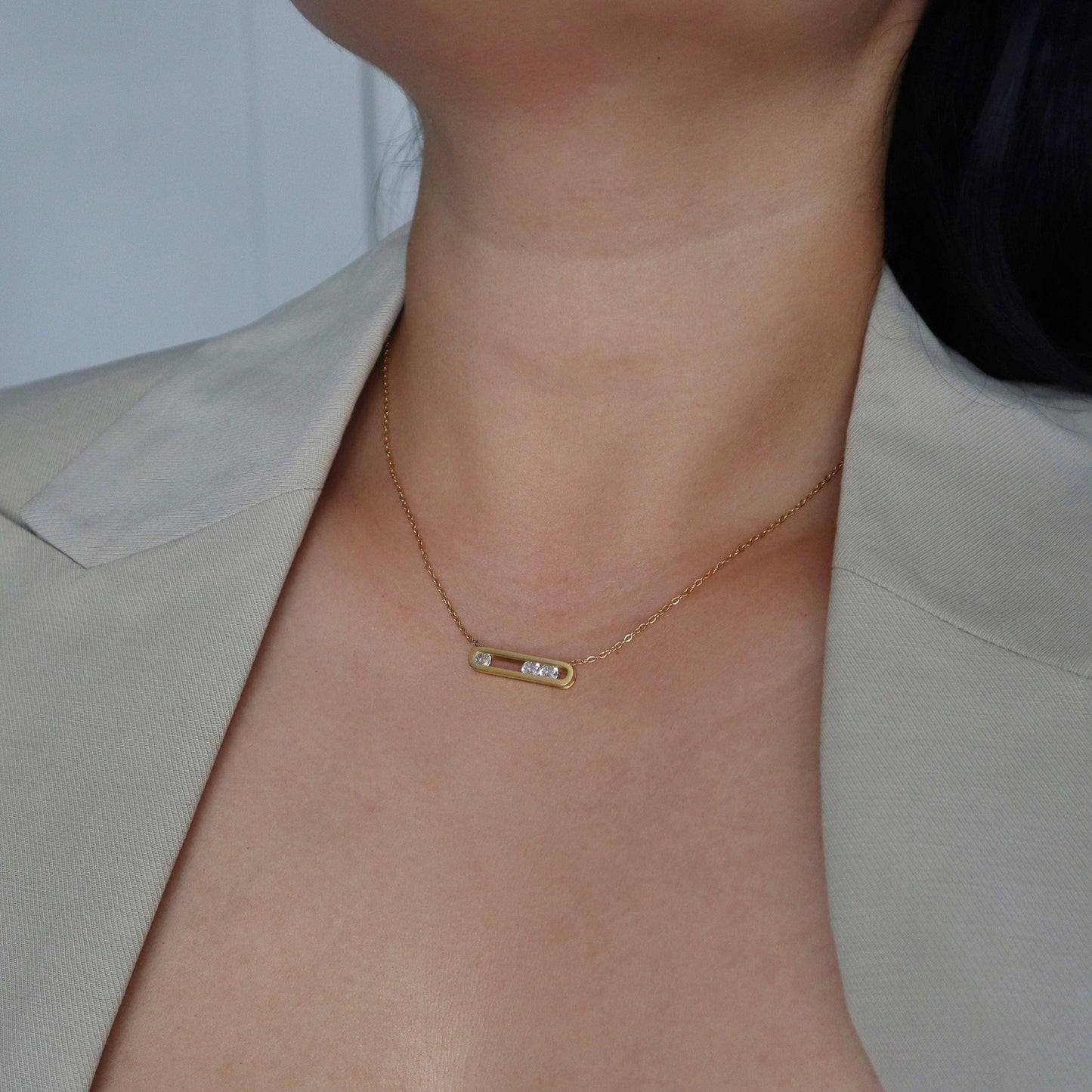 Lumi Bar CZ Necklace