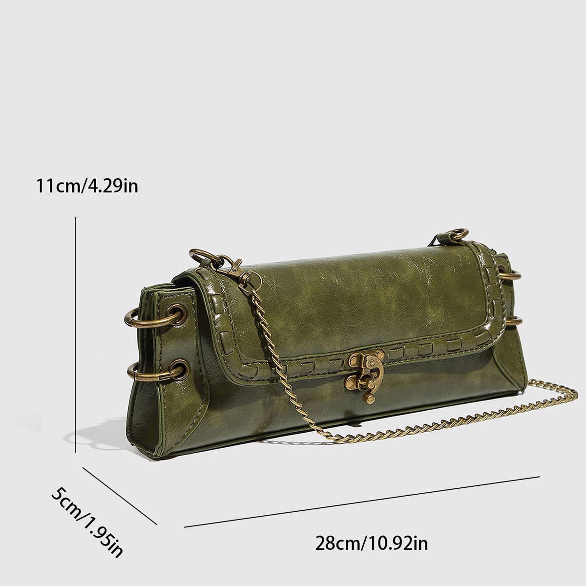 Jewel Lock Chain Crossbody Clutch