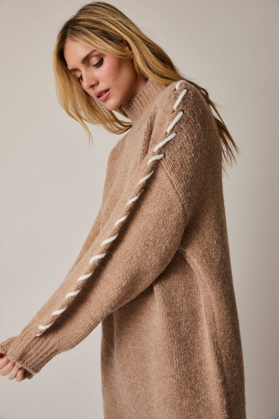 Nina Stitch Sleeve Sweater Dress