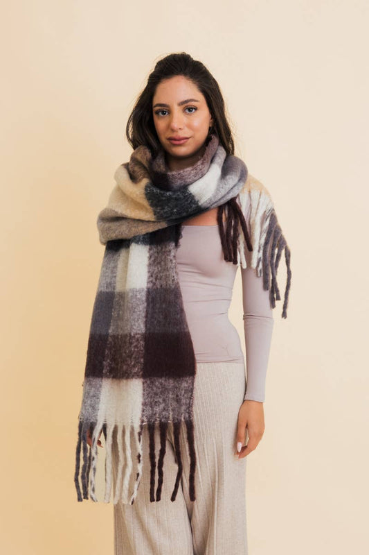 Cozy Breeze Oversized Fringe Scarf - Three Colors
