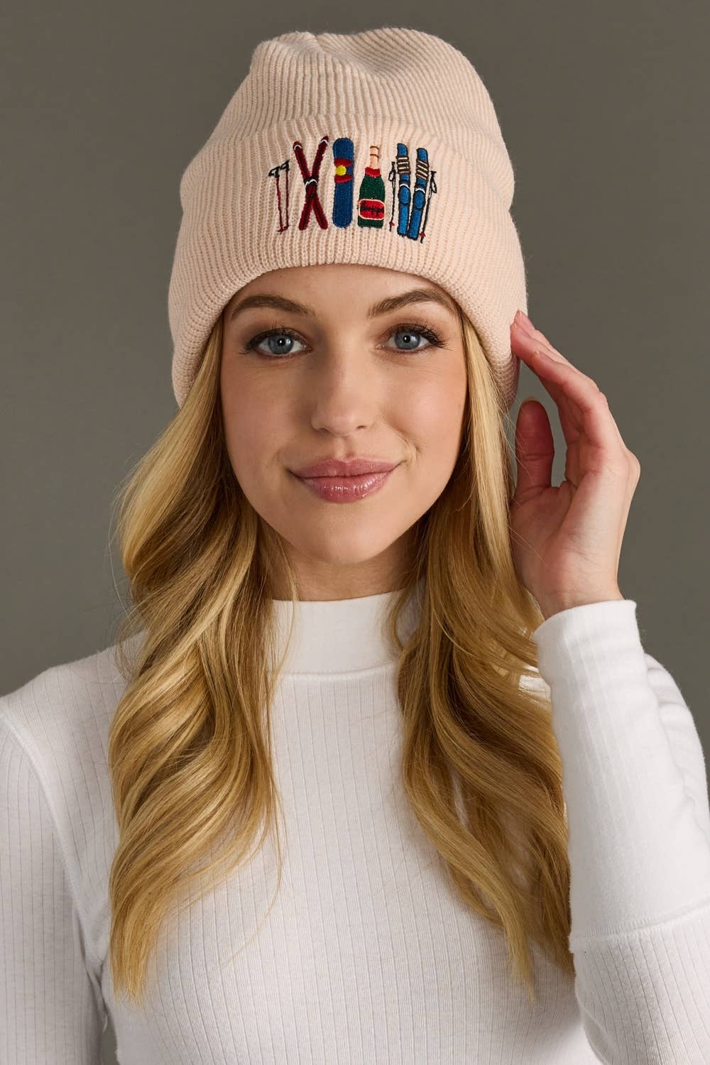 Blush Ski Knit Beanie