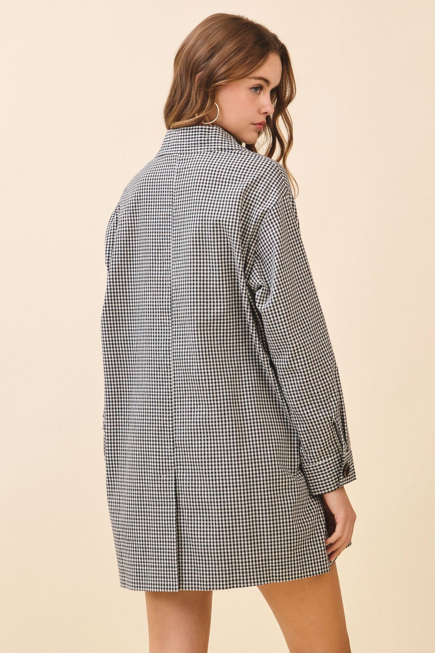 Colette Gingham Button Down Jacket