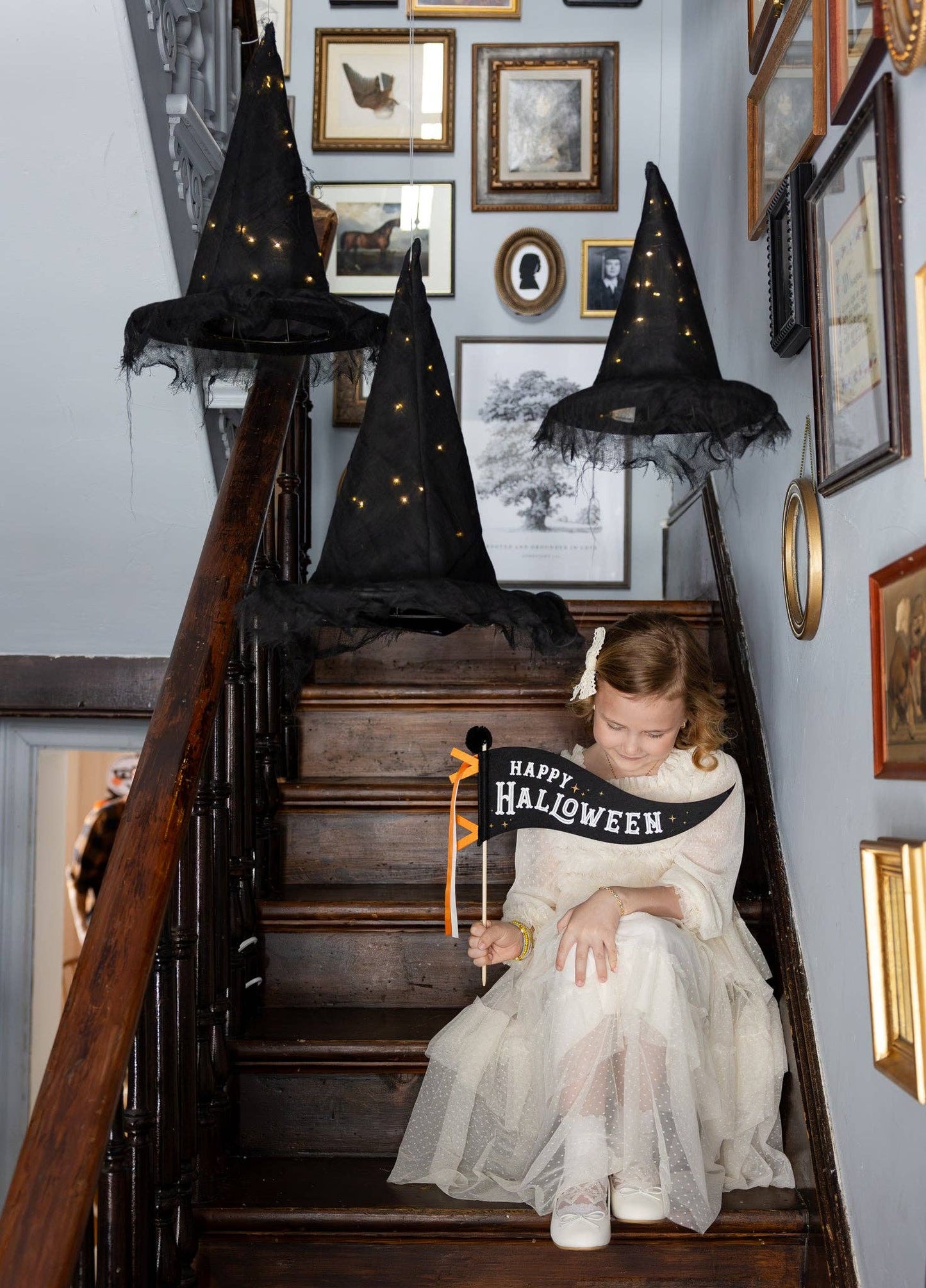 Light up Hanging Witch Hats