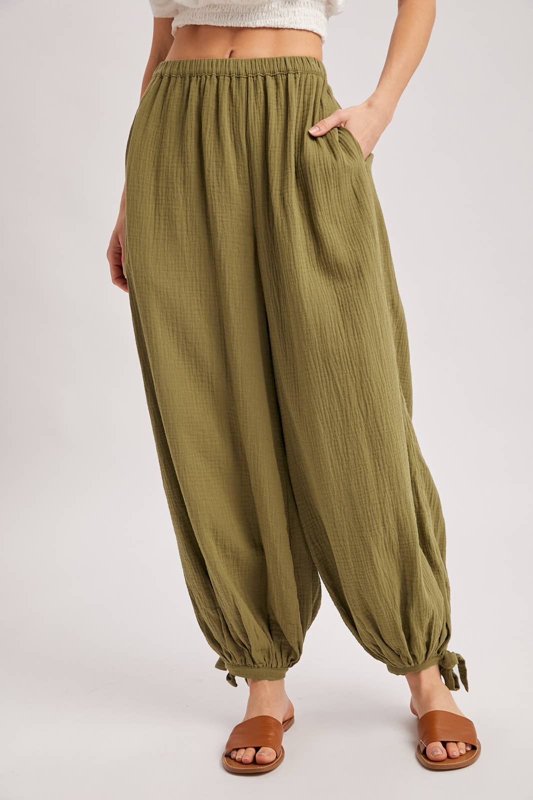 Portia Gauze Balloon Jogger Pants