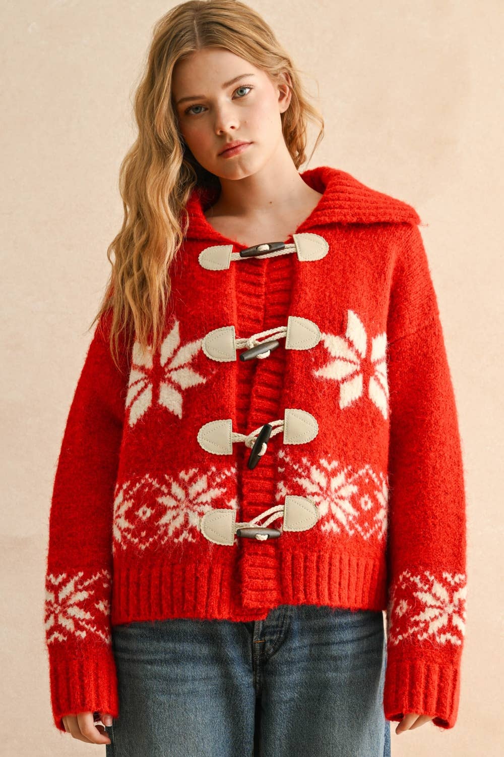 Alpine Snowflake Toggle Sweater
