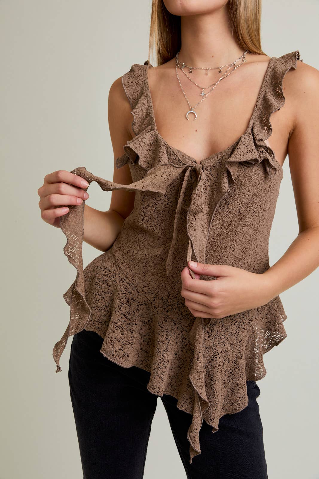 Kendra Lace Ruffle Top