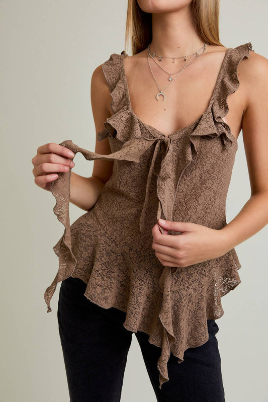 Kendra Lace Ruffle Top