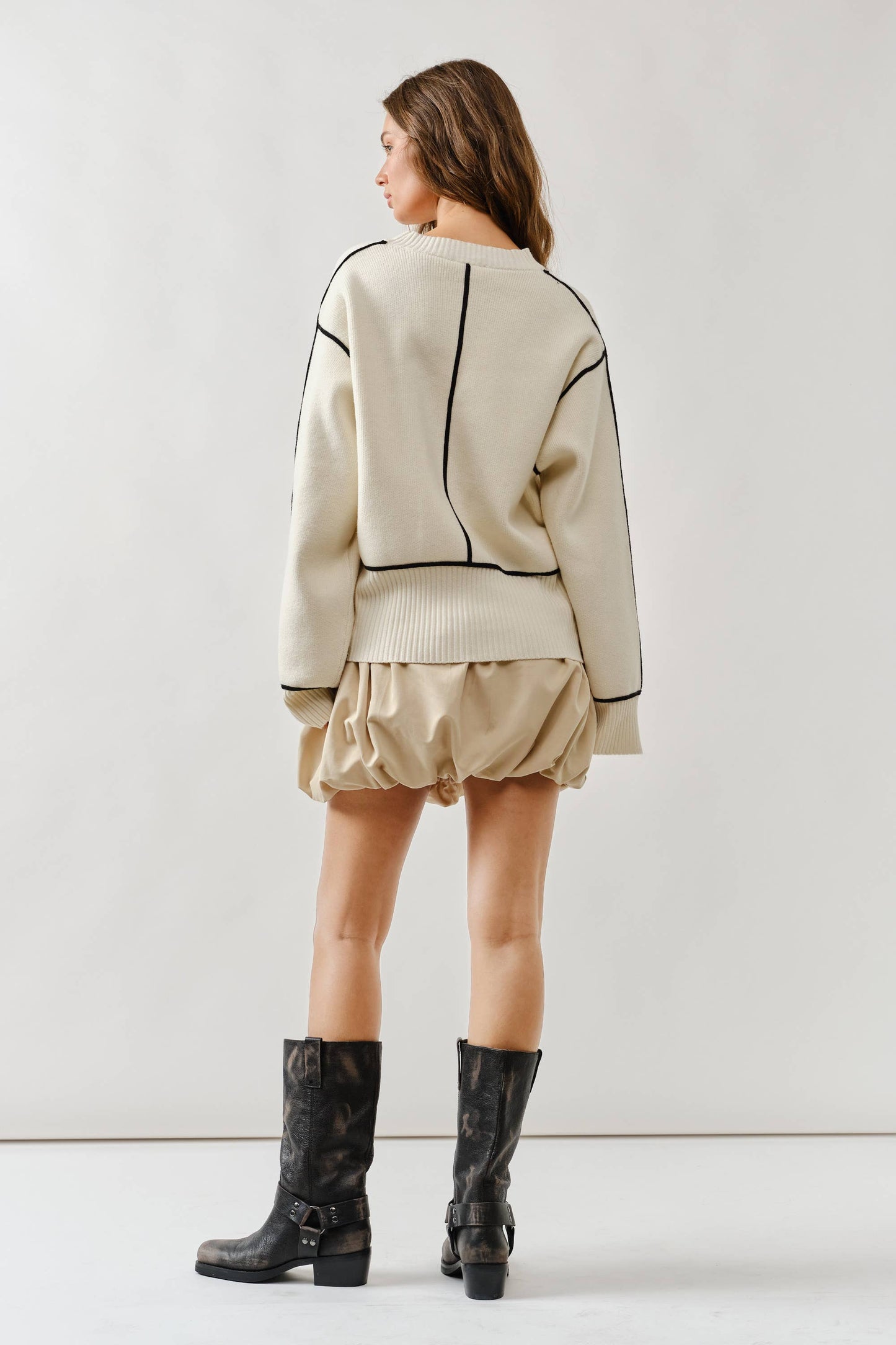 Aria Contrast Stitch Sweater
