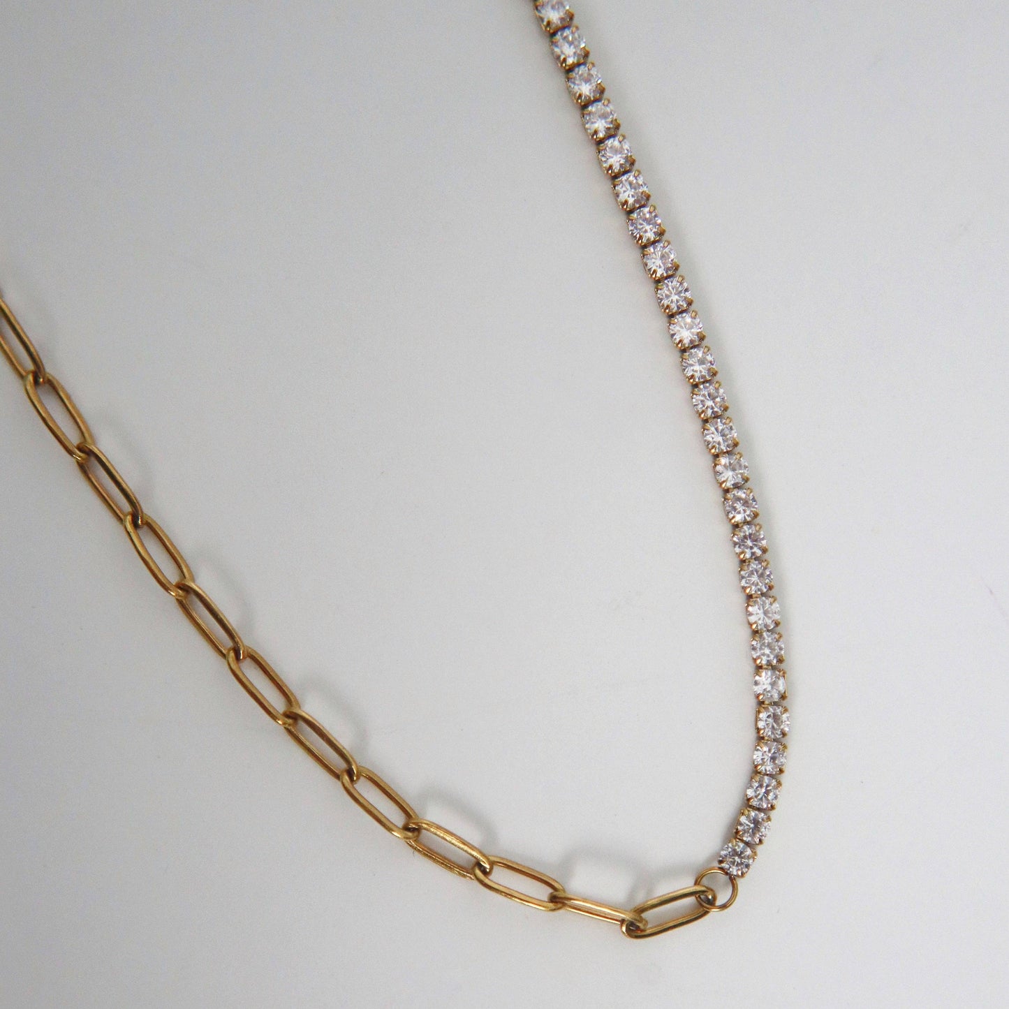 Celine CZ Paperclip Necklace