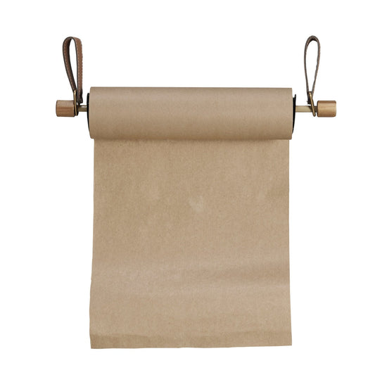 Wood Wall Mounted Paper Dispenser w/ Straps & Paper Roll, Set of 3