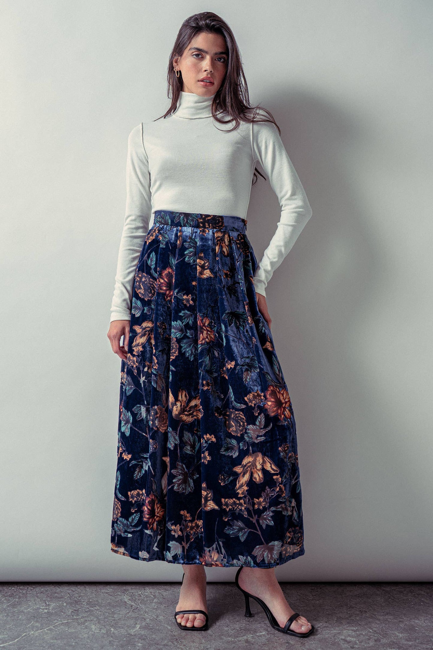 Midnight Garden Velvet Skirt