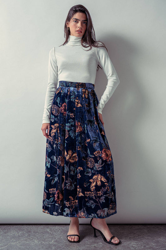 Midnight Garden Velvet Skirt