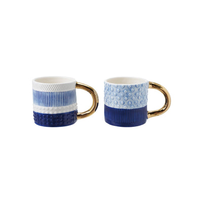 14 oz. Handmade Mug with Embossed Pattern, 2 Styles ©