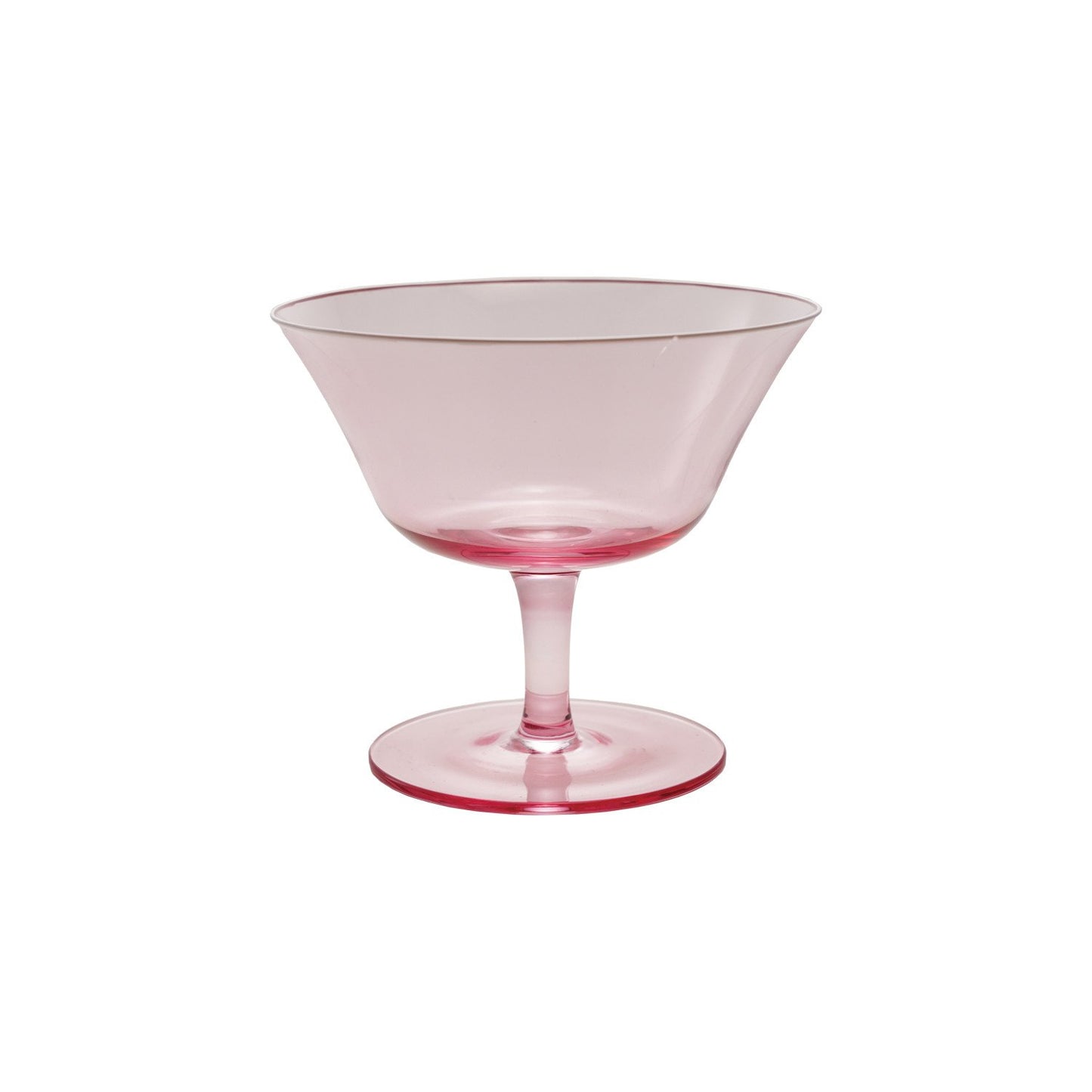 8 oz. Stemmed Coupe Glass with White Rim, Pink