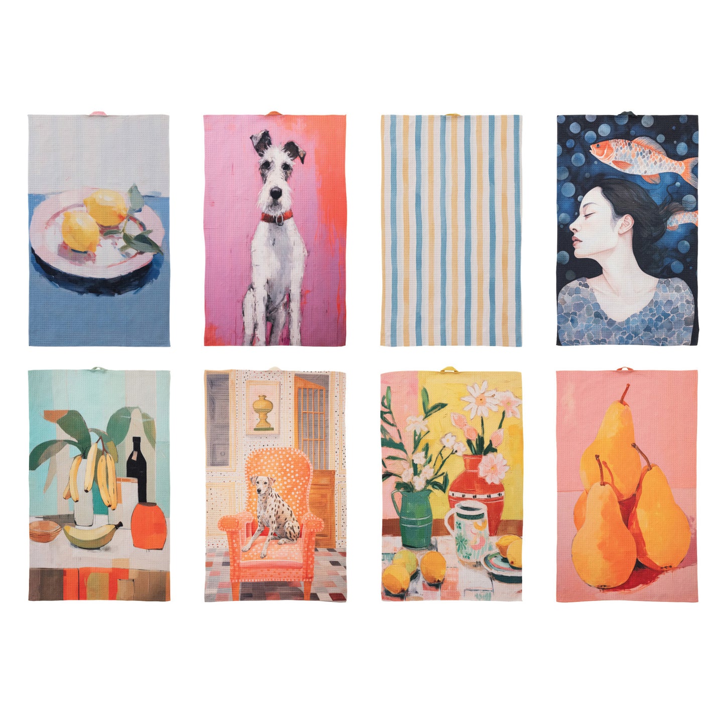 Printed Recycled Microfibre Two-Sided Tea Towel, 8 Styles