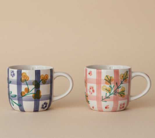 12 oz. Hand-Painted Stoneware Mug, 2 Styles (Each One Will Vary)