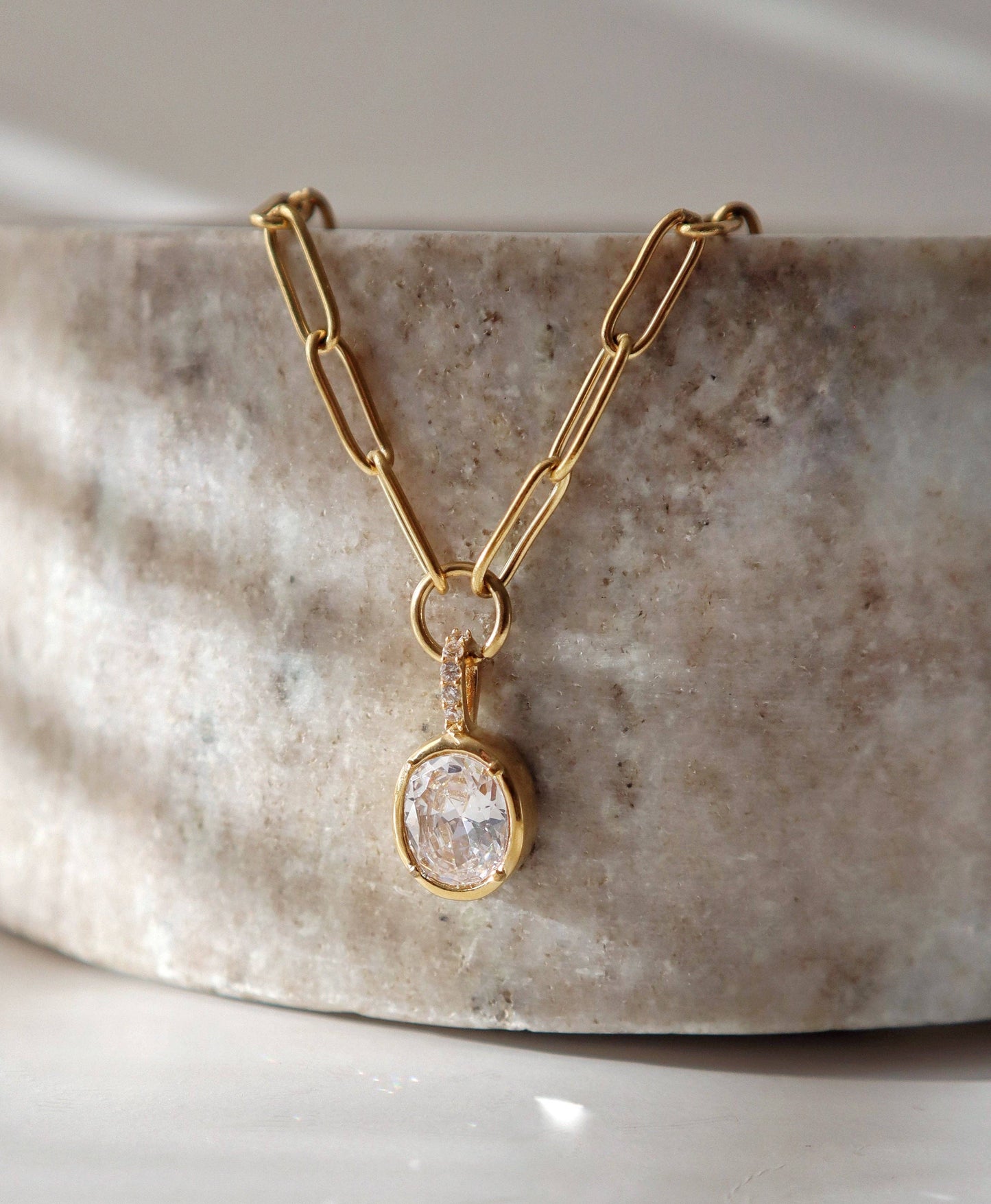 Mila Paperclip CZ Necklace