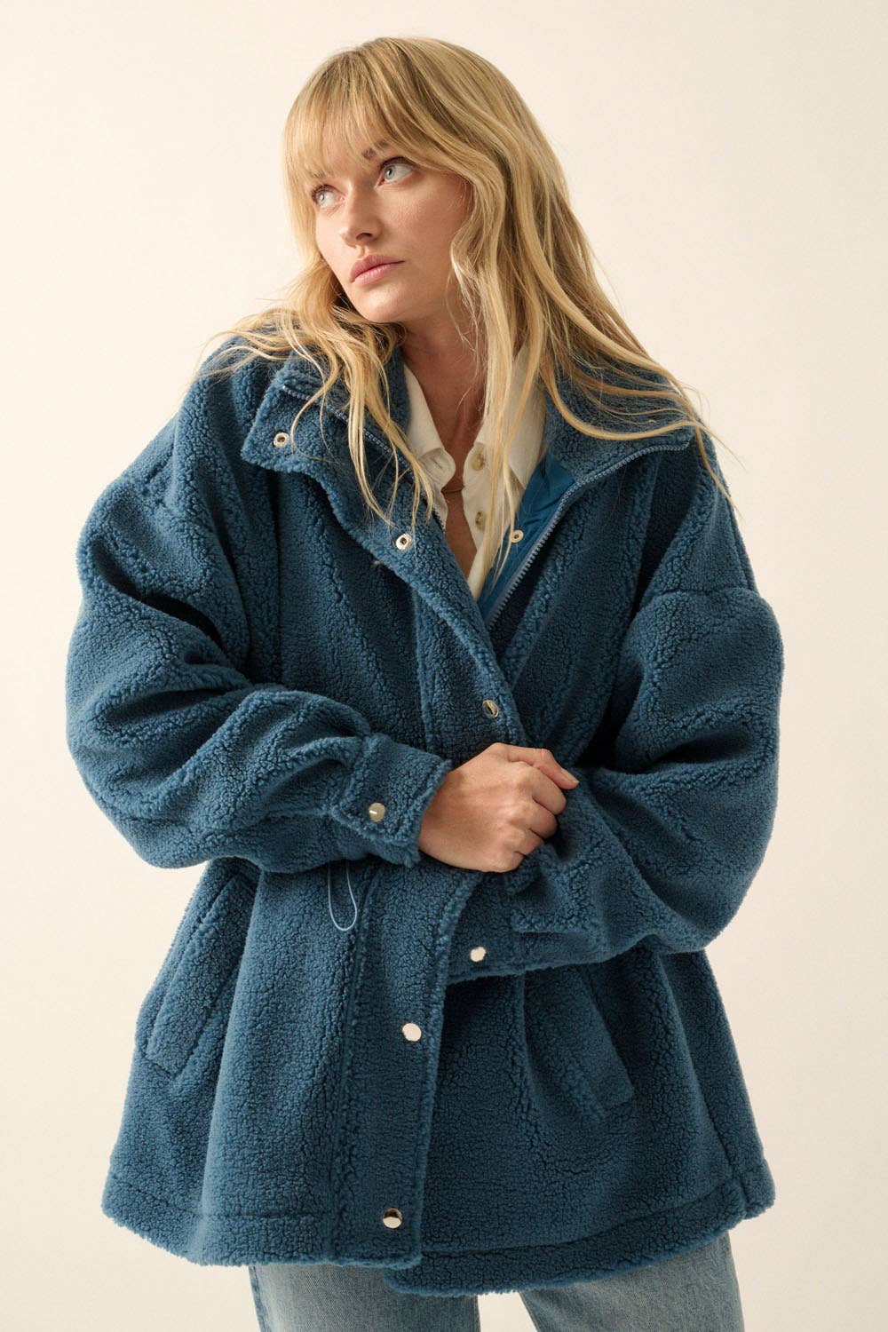 Harlow Shearling High Collar Jacket