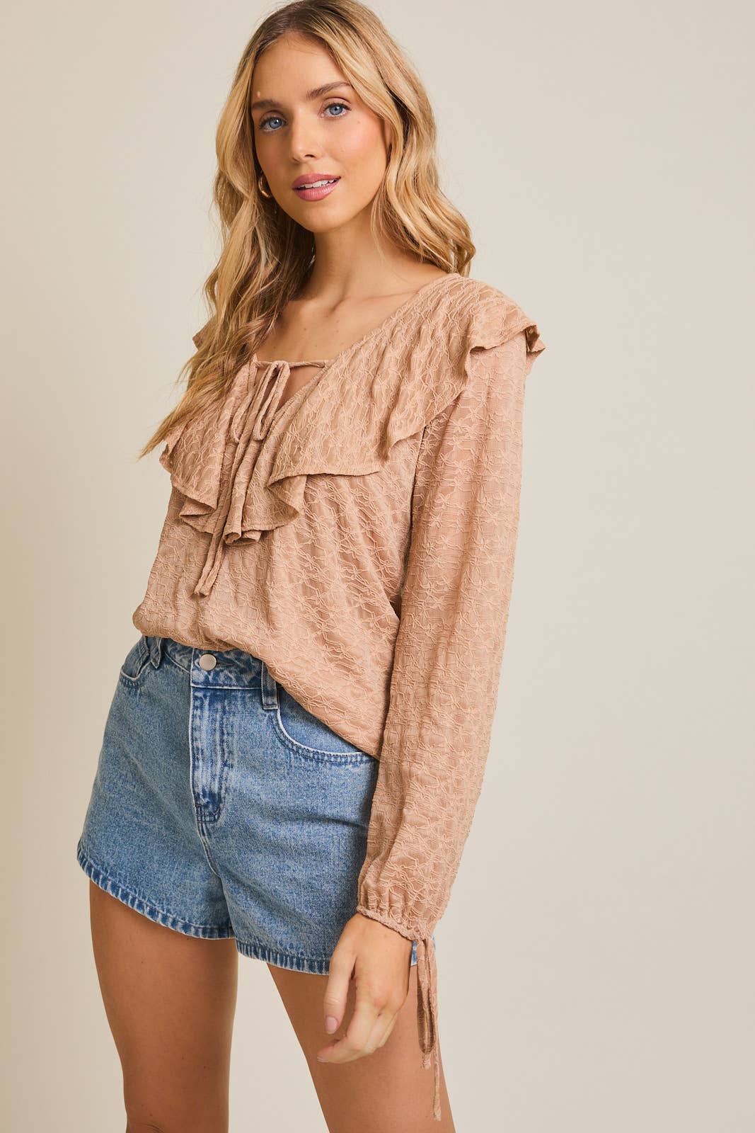 Katrina Ruffle Tie Top