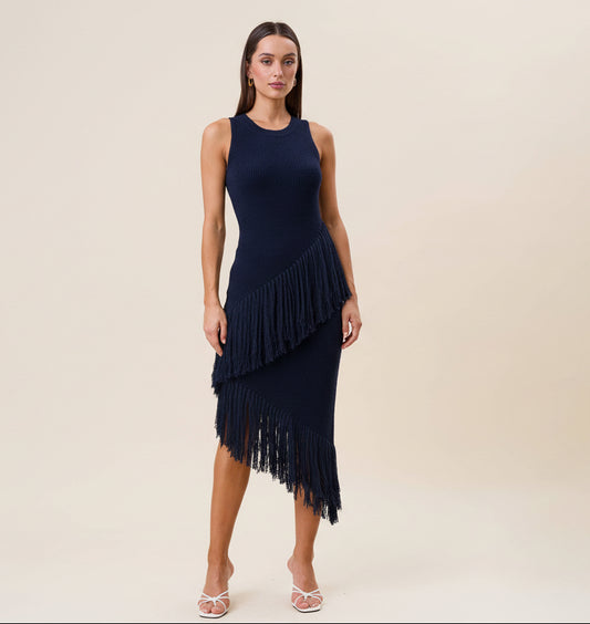 Brooklyn Asymmetric Fringe Dress