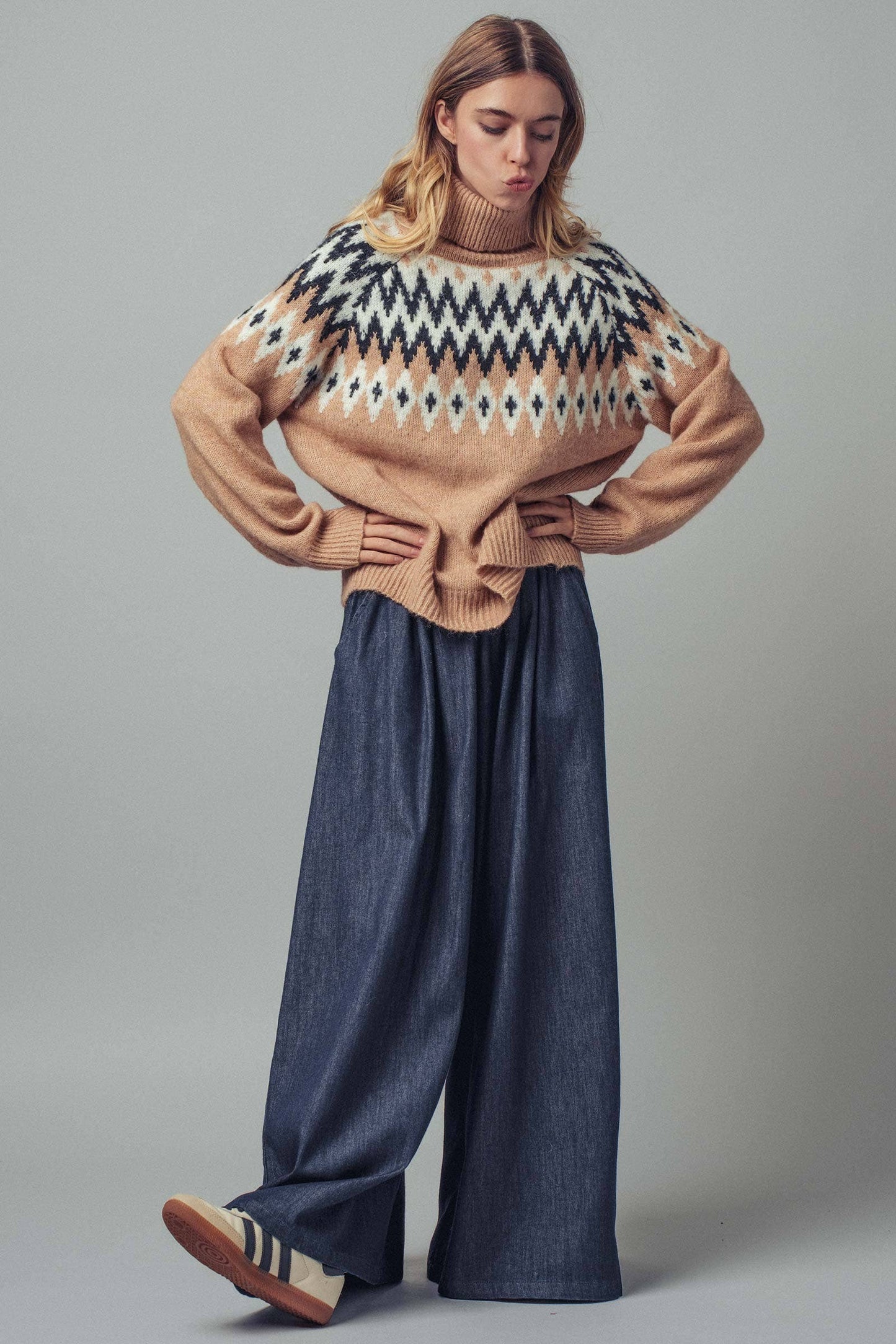 Zoey Fair Isle Turtleneck Sweater