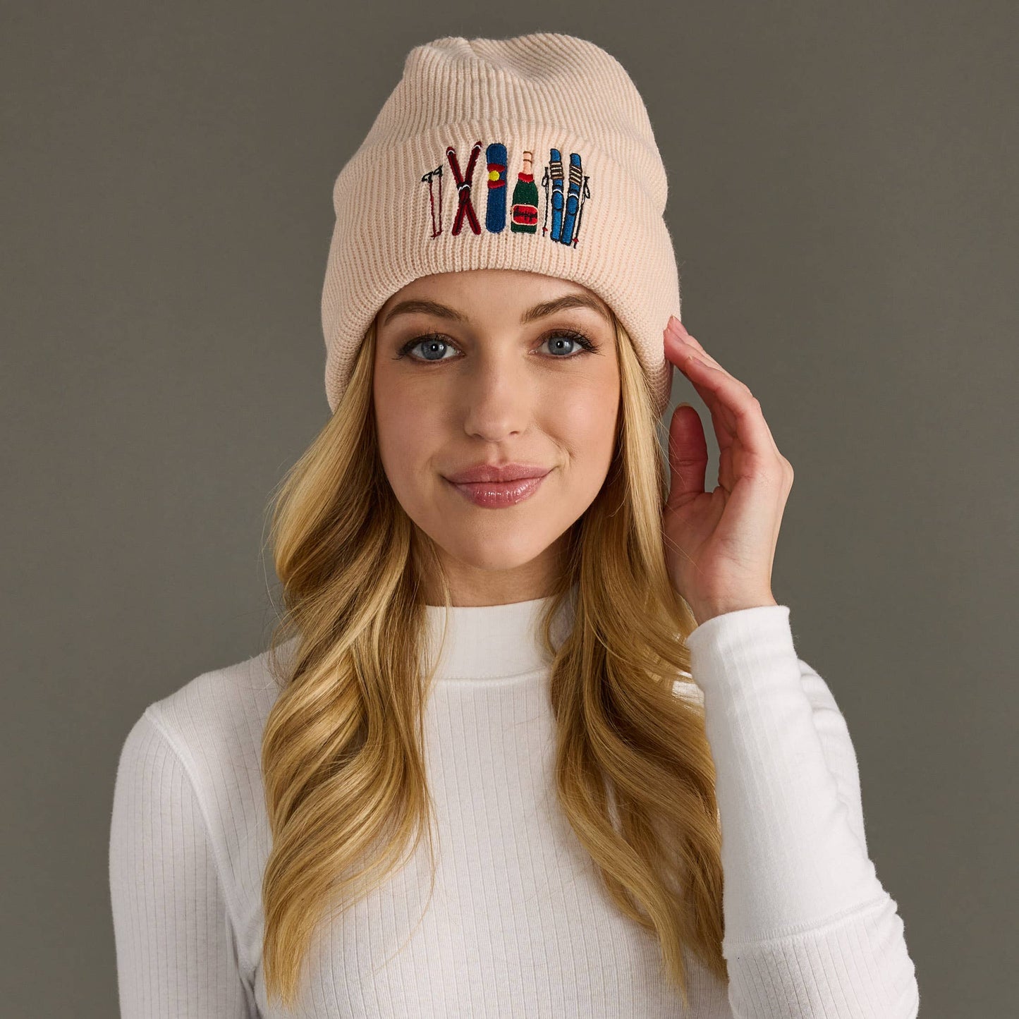 Blush Ski Knit Beanie