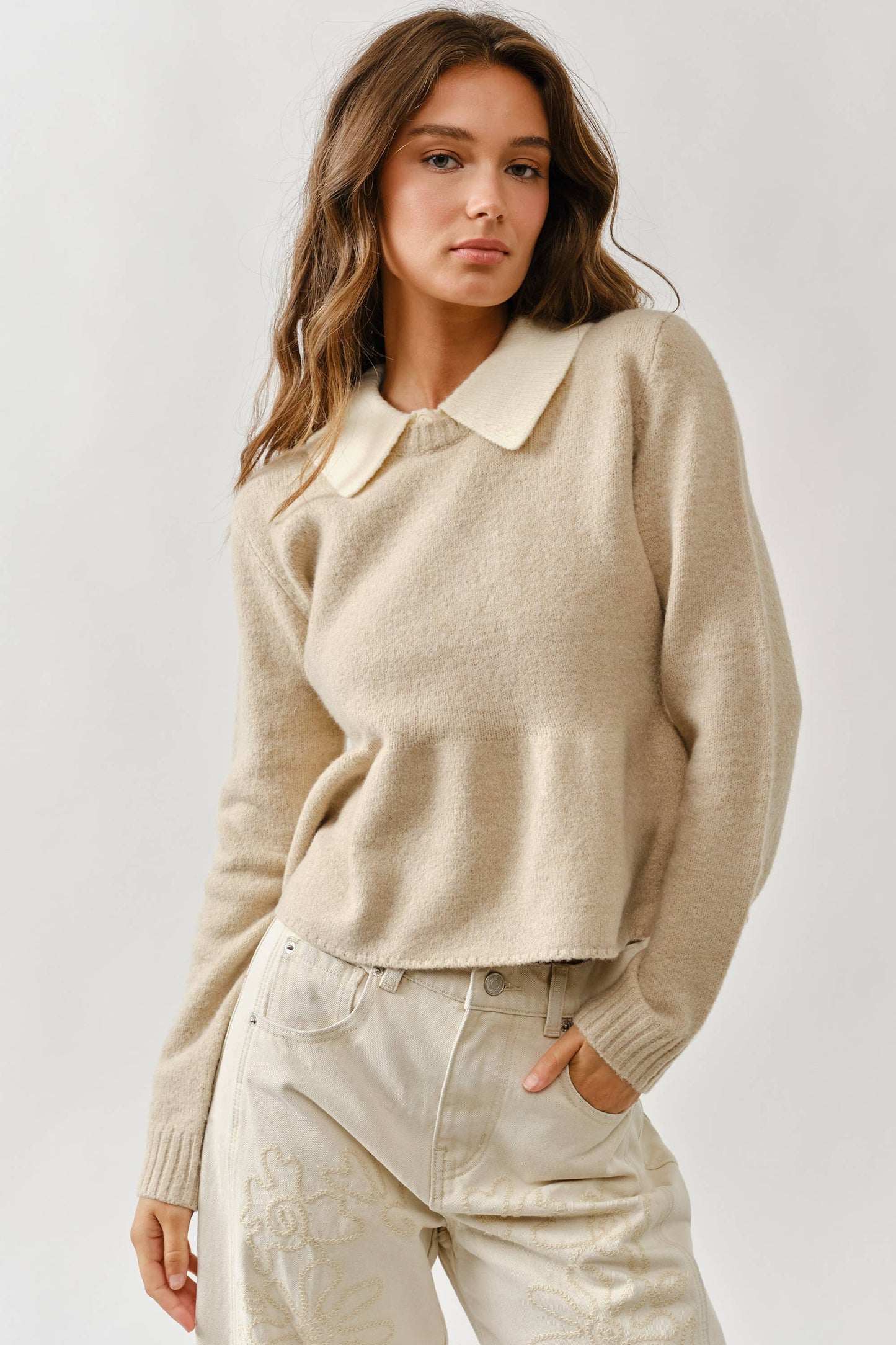 Drea Contrast Collar Sweater
