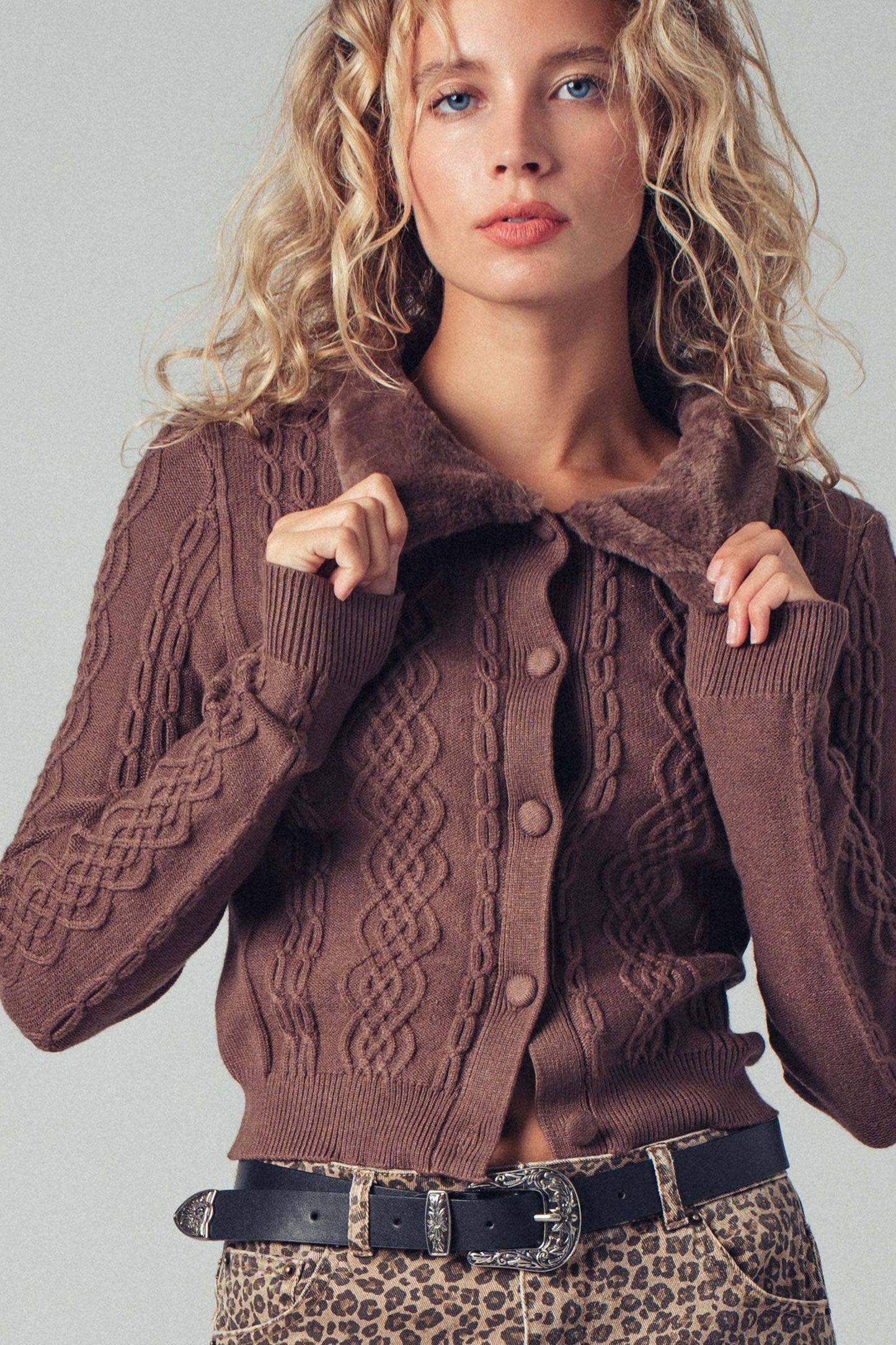 Ellie Fur Collar Cardigan