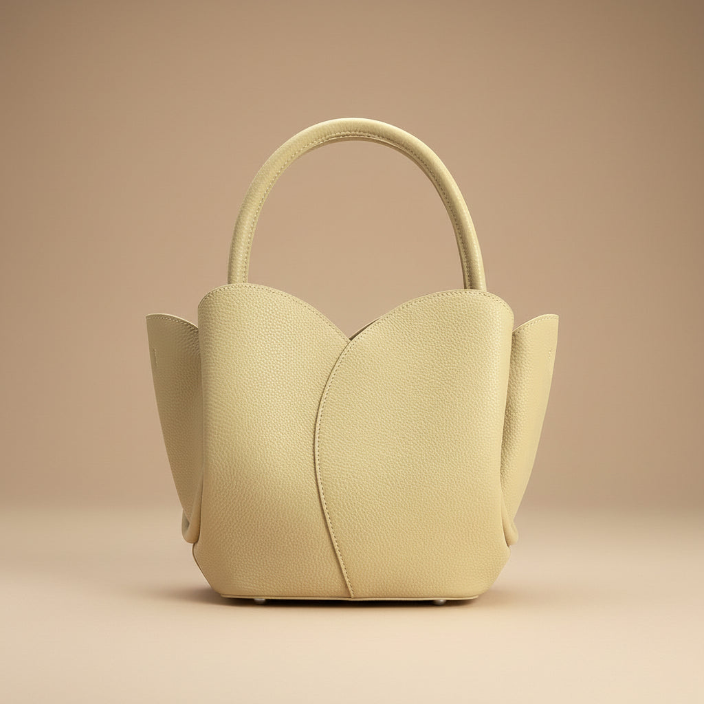 Tulip Top Handle Handbag - Butter